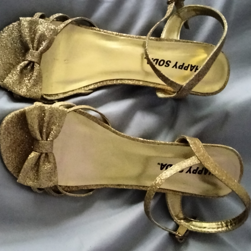 Golden glitter heels